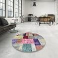 thumbnail image 4 of Ahgly Company Machine Washable Indoor Square Contemporary Raspberry Purple Area Rugs, 8' Square, 4 of 7