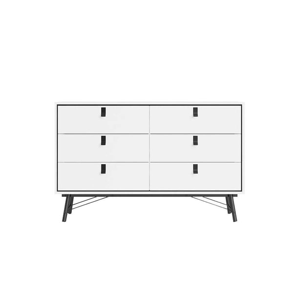 Cómoda Alterego Ry Rectangular con 6 cajones Blanco