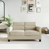 Castle Place Contemporary Linen Upholstered Loveseat, Beige