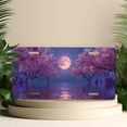 thumbnail image 4 of 1 Pcs 2D Flat License Plate Covers & Frames, Moonlit Cherry For Decorative Front, Waterproof For Decoration Aluminum License Plate Covers & Frames Cover For Men Women, 12" X 6", 4 of 6