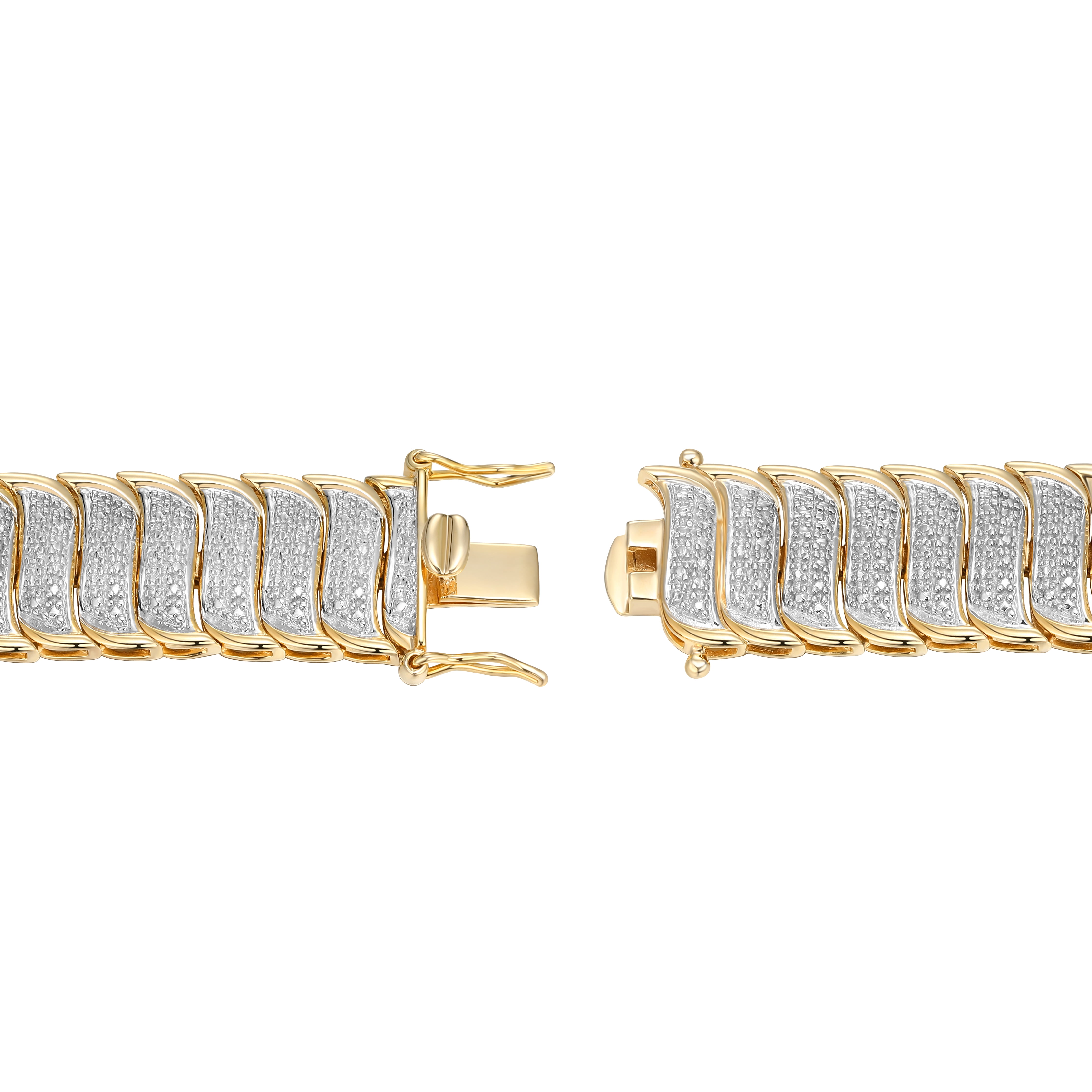Morgan & Paige Diamond Accent Wide Swirl Tennis Bracelet in Two-Tone Rhodium over Bronze, Adult Female