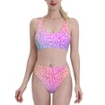thumbnail image 2 of Picia Colorful Glitters Women's High Waisted Bikini Scoop Neck Swimsuit Two Pieces Bathing Suit-Small, 2 of 8