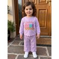 thumbnail image 3 of RUINIXCW Toddler Baby Girl Birthday Outfit Long Sleeve Sweatshirt Pants 2 Pcs Set, 3 of 9