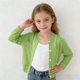 thumbnail image 2 of Niña Pequeña Manga Larga Tops Color Sólido Princesa Punto Suéter con Protección Solar, Aire Acondicionado Suéter Cardigan para Uso Diario Casual, Abrigo Suave, 2 of 7