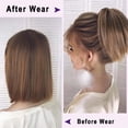 thumbnail image 6 of Synthetic Elastic Rubber Band Messy Bun Fake Hair Straight Donut Scrunchie Chignon for Women, 6 of 6