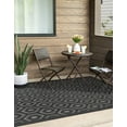 thumbnail image 5 of Unique Loom Outdoor Trellis Textured Collection Area Rug - Spatial (5' 3" x 8' Rectangle Charcoal/Ivory), 5 of 8