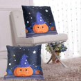 thumbnail image 6 of Cute Pumpkin at Halloween Starry Night Throw Pillow Covers Pillowcases 18 x 18 Inch Home Decor 2 Packs for Bedroom Sofa, 6 of 6