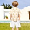 thumbnail image 5 of Boys Graphic Tees Cartoon Print Lapel Short Sleeve Buttoned Breathable Shirt Tee for Seaside Wear Boys' Tops Tees Shirts Yellow 18 Months-24 Months, 5 of 9