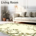 thumbnail image 2 of Flatwoven High Traffic Area Rug, Garden Vine Area Sage Beige Elaborate Botanical, Non Slip, Stain Resistant, Washable Area Rugs for Living Room, Bedroom(Beige, 3X5), 2 of 8