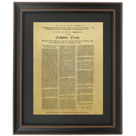 Framed Treaty of Paris 1783. Replica Prints by Patriot Gear Company