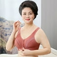 thumbnail image 5 of Padded Bras for Women No Underwire No Underwire Lactation Vest Bra Back Adjustment Yoga Running Bra V-Neck Full-Coverage Bra Feature Hook and Eye Closure Push-up Bra Style Y-580 , Red-d XXL, 5 of 7