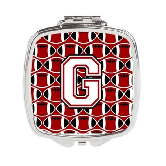 Letter G Football Cardinal & White Compact Mirror