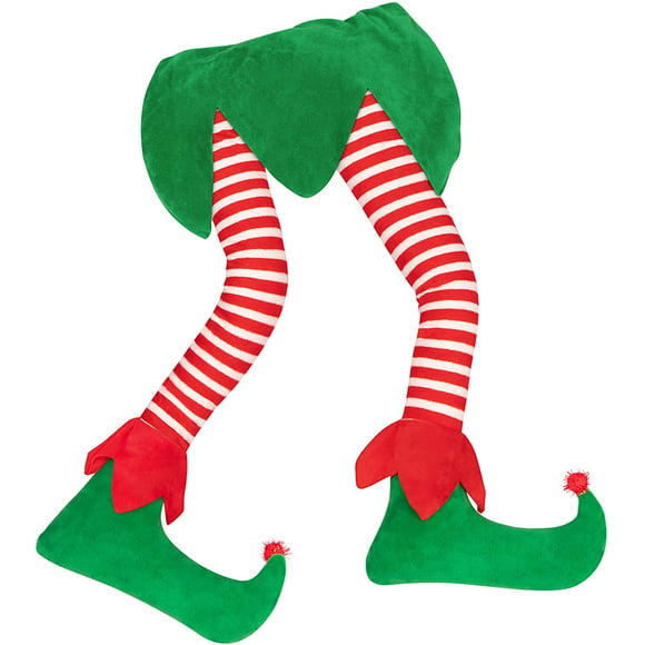 23 Pouces (Environ 58,4 cm) Jambes Rembourrées Elfe de Noël Coincées dans l'Arbre Décoration-Christm