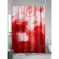 thumbnail image 5 of Red Shower Curtain Set, Waterproof Shower Curtains for Bathroom, Modern White Oil Painting Art Abstract Washable Fabric Cloth Bath Curtain for Bathtub Decoration with Hooks 48x72 Inches, 5 of 6