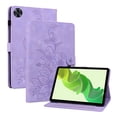 thumbnail image 2 of FJLBDE Case for Oppo Realme Pad 2 11.5 inch 2023, Embossed Flower PU Leather Flip Wallet Folio Stand Cover, rple, 2 of 7