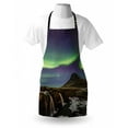 thumbnail image 4 of Aurora Borealis Apron, Well Known Aurora Icelandic Trait Rocky Mountainous Area Landscape, Unisex Kitchen Bib with Adjustable Neck for Cooking Gardening, Adult Size, Multicolor, by Ambesonne, 4 of 4