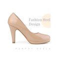 thumbnail image 4 of BLISSFUL STEP Round Toe Platform Stiletto Heel Mary Jane Pumps for Women Nude 9.5, 4 of 6