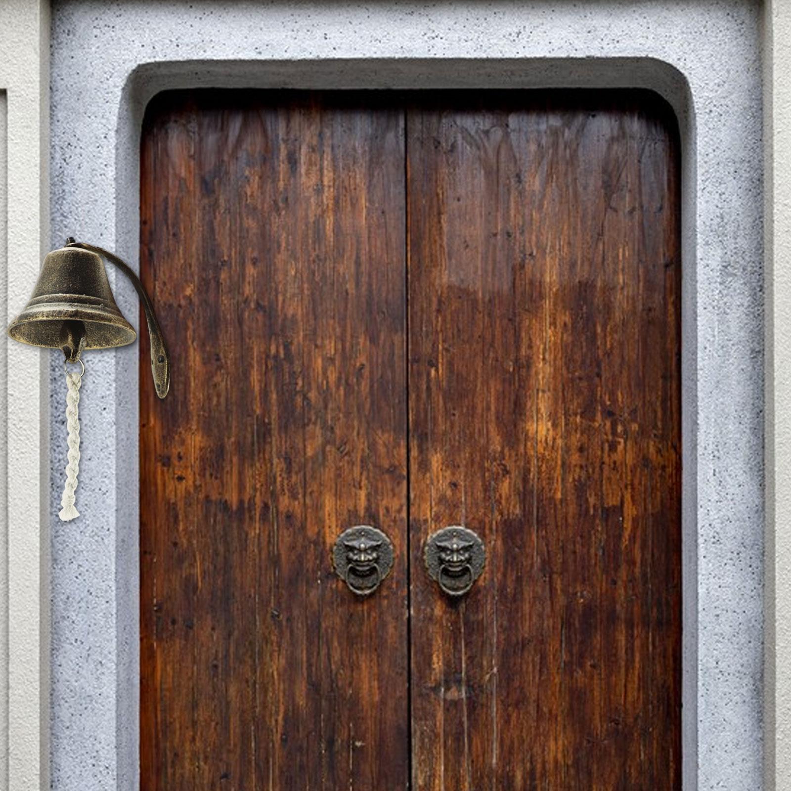 Cast Iron Door Bell Wall Mounted Retro Style Sturdy Iron Construction for Patio Shop Restaurant
