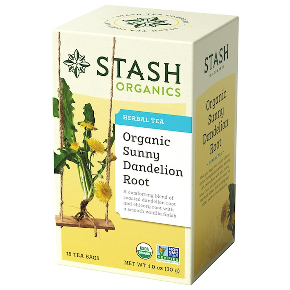 Stash Organic Sunny Dandelion Root Herbal Tea Bags, 18 Count, 1.0 Oz