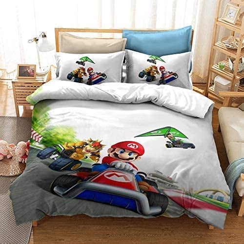 3d Mario Bros Kids Bedding Duvet Cover, Super Mario Brothers Queen Size Bedding