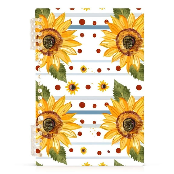 Sunflowers Polka Dots Spiral Journal Notebook College Ruled Notebook 8.3" x 5.7" A5 Lined Thick Paper Page