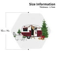 thumbnail image 2 of Honeii Vintage Buffalo Plaid Christmas Camper print Leather Coaster Set of 4, ideal for safeguarding your furniture from drinks spills and effortless cleanup-Hexagon, 2 of 6