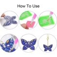 thumbnail image 4 of 10 Pieces Diamond Painting Heart Keychain, 5D DIY Full Diamond Painting Keychain, Diamond Painting Keychain, 5D Diamond Painting Butterfly Shape Painting Keychain Pendant, for DIY, 4 of 5