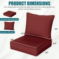 thumbnail image 2 of Kimunuk Outdoor Deep Seat Cushion Set, 24" x 24" x 6.5" Patio Furniture Chair Cushions Replacement for Sofa Couch, Burgundy, 2 of 6