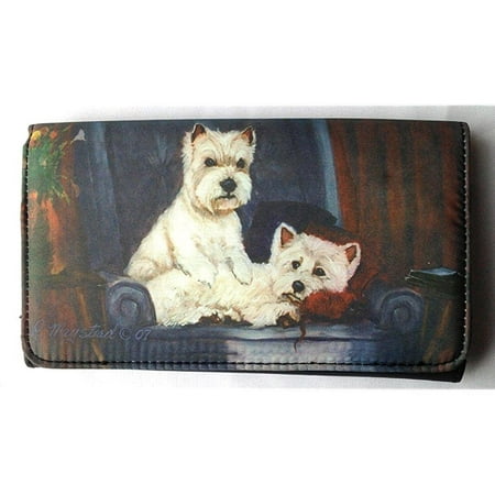 west highland white terrier (westie) dog wallet designed by ruth