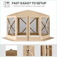 thumbnail image 4 of Pop Up Screen House Gazebo | 12' x 12' Hexagon | For BBQ, Camping, Backyard Gatherings | Beige | Polyester, 4 of 10