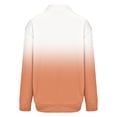 thumbnail image 5 of Women's Gradient Color Casual Windbreaker with Zippered Sleeve Pockets, Lightweight Soft Fabric Jacket for Daily Wear, Comfortable Outdoor Zipper Coat with Fashionable Ombre Design Orange S, 5 of 7