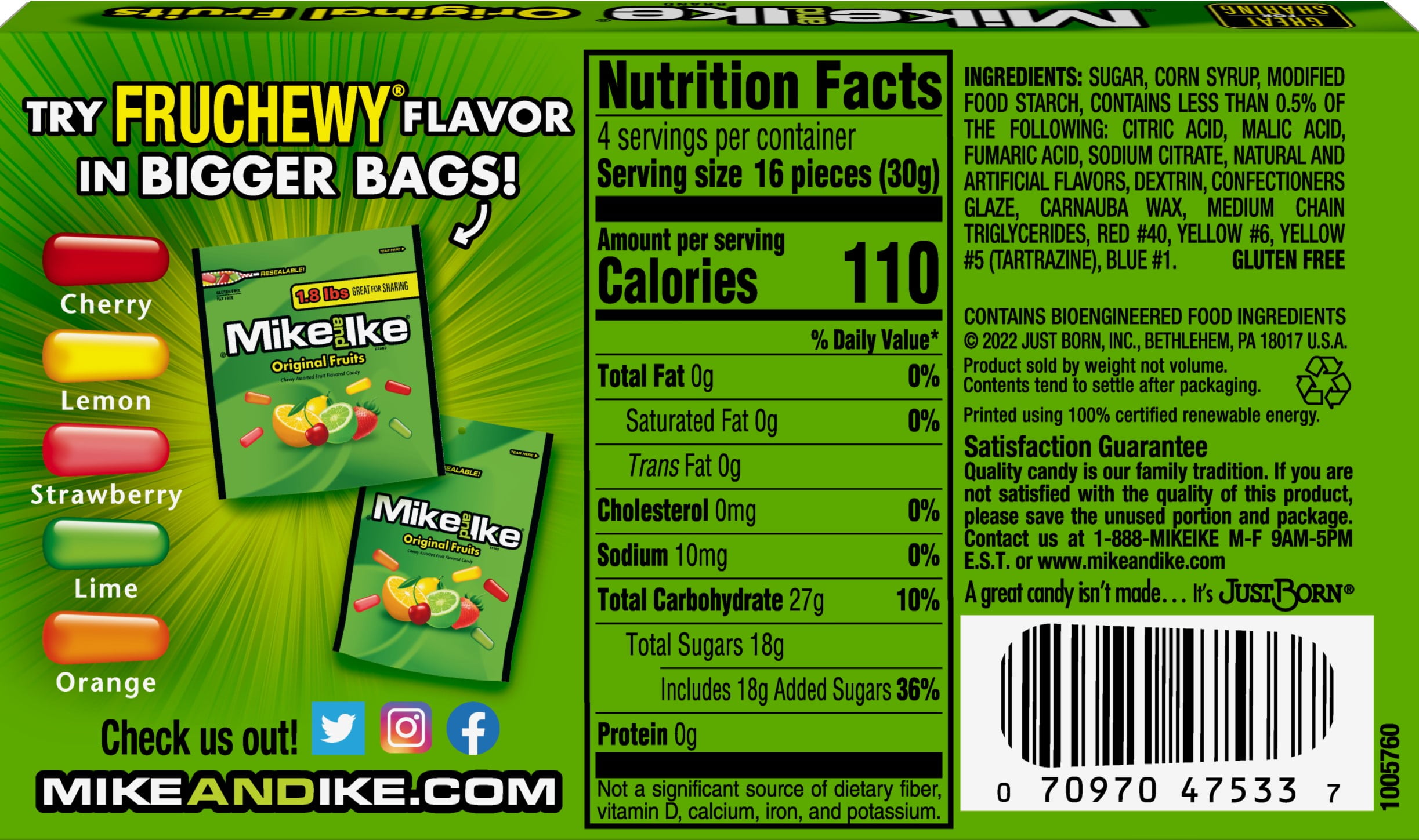 Mike and Ike Original Fruits Candy, 4.25 Ounce Theater Box, 1 Count