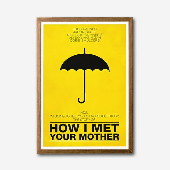 How I Met Your Mother Yellow Umbrella Canvas Wall Art, Modern TV Show Poster Print, Framed Home Decor, Living Room Wall Decoration