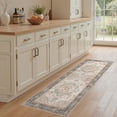 thumbnail image 3 of UERMEI 2x6 Washable Runner Rugs for Hallway, Modern Vintage Non Slip Indoor Rug for Entryway Doormats Bedroom Kitchen, Vacuum-Friendly Home Decor Carpet, Black/Sage/Brown, 3 of 10