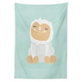 thumbnail image 3 of Ambesonne Bigfoot Tablecloth Rectangular Table Cover, Graphic Happy Yeti, 52"x70", Mint Green Sand Brown, 3 of 4