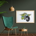 thumbnail image 2 of Motorcycle Wall Art with Frame, Wild and Dangerous Looking Troll Animalistic and Extreme Creature, Printed Fabric Poster for Bathroom Living Room, 35" x 23", Charcoal Grey and Green, by Ambesonne, 2 of 2