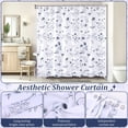 thumbnail image 4 of Floral Shower Curtain Botanical Print Fabric Shower Curtain with 12 Hooks, Waterproof Watercolor Vintage Farmhouse Bathroom Decor, 70.8" x 70.8", 4 of 8