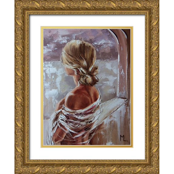 Luniak, Monika 19x24 Gold Ornate Wood Framed with Double Matting Museum Art Print Titled - With hope