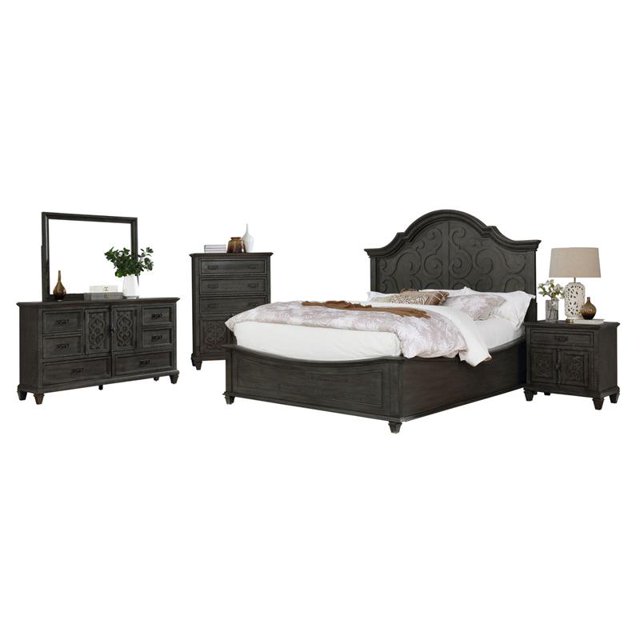 Rustic Gray Wood 5pc California King Bedroom Set