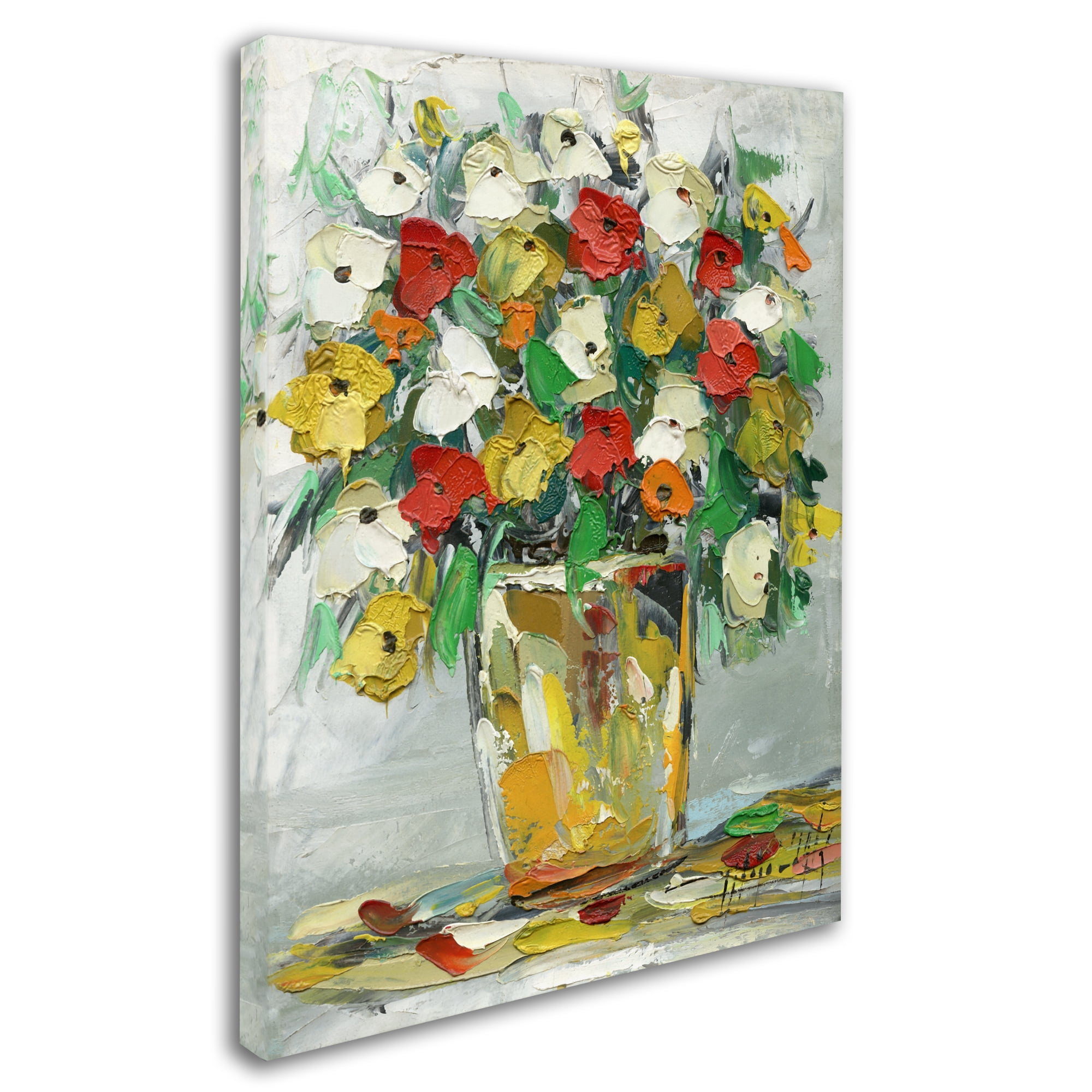 Trademark Fine Art "Spring Flowers in a Vase 11" Canvas Art by Hai Odelia