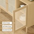 thumbnail image 4 of Farini Modern Sideboard Buffet, 3-Door Rattan Storage Cabinet for Kitchen, Living Room & Entryway, Nature, 4 of 8