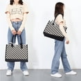 thumbnail image 1 of Bolsa de hombro de moda Hit Color Mujeres de compras (Patrón de rayas oblicuas) Ehuebsd Para Estrenar, 1 of 7