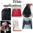 thumbnail image 6 of 2 Yards Leather Fringe Trim 4 Inch PU Leather Tassels Black Tassel Trim DIY Dance Skirt Tassel Fringe Wrap Cover for Keychain Clothes Dress DIY Lamp Shade Bag Sewing Craft Embellishment, 6 of 9