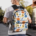 thumbnail image 7 of Haiem Flower Lightweight Backpack for School, Classic Basic Water Resistant Casual Daypack for Travel with Bottle Side Pockets, 7 of 7