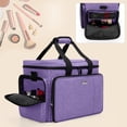 thumbnail image 4 of Bolsa de maquillaje BAFASO, tamaño grande, con separadores extraíbles, color morado, 4 of 8