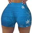 thumbnail image 2 of Fotbe Blue Christmas Shorts Sin Costuras – Shorts Deportivos de Cintura Alta para Mujer, Elásticos para Gimnasio, Yoga, Running o Ciclismo-Large, 2 of 8
