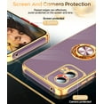 thumbnail image 4 of LeYi Case For Moto G Power 5G 2024: 2pcs Tempered Glass Screen Protector And 360° Rotatable Magnetic Stand, Rose Gold Plated Edge，Purple, 4 of 8