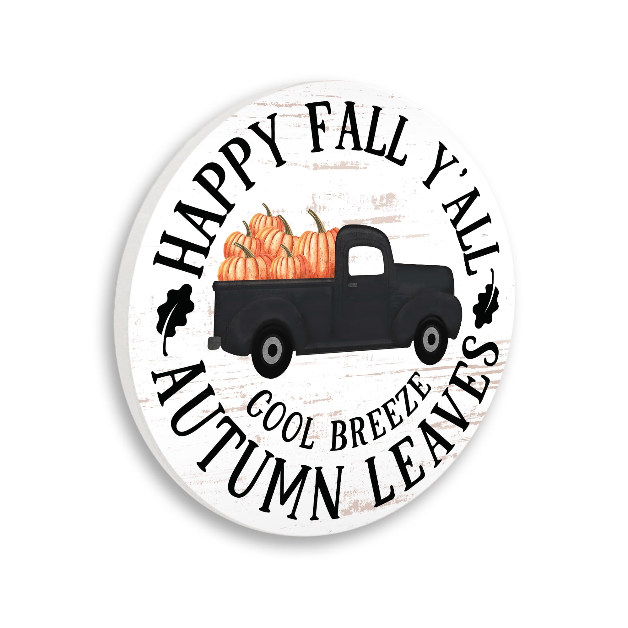 Stupell Industries Happy Fall Y'All Pumpkin Truck Autumn Seasonal Design,12 x 12,Design By Lettered and Lined