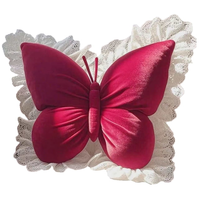 Cubiertas Del asiento Del Coche Patrón de la Almohada de la Mariposa Forma de la Mariposa Sofá Cama Cojín Decorativo Suede Lumbar Support Cojín Silla de Oficina