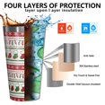 thumbnail image 3 of 16oz Tumblers Red Christmas Stocking and Snowflake Pattern Stainless Steel Vacuum Insulated Double Wall Travel Tumbler Cups Mug with Lid and Straw,Cleaning Brush for Coffee,Tea, 3 of 4